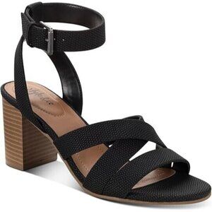 Style & Co. Women's Sabinaa Faux Leather Strappy Block Heels Black Size US 10M